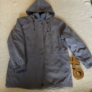 Light Gray London Fog Coat detachable hoodie XSP